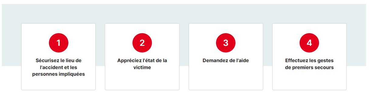 4 étapes secours